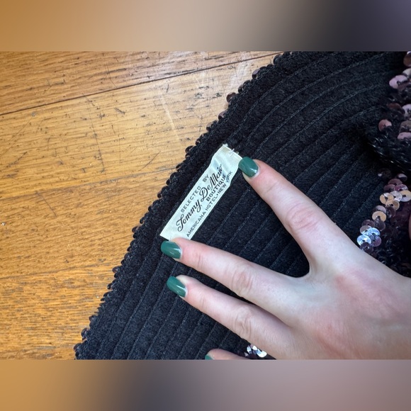 70s-80s Vintage Black Sequin Disco Tube Top - Picture 4 of 7